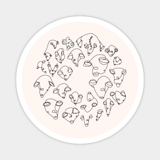 Minimalist Faces Magnet